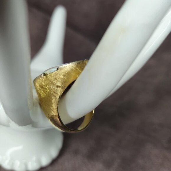 14k Gold 16.7 ctw Cabochon Natural Cut Opal Diamond Ring 34.66g - Picture 5 of 9